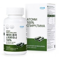 Атоми Спирулина: https://www.atomy.ru/ru/Home/Product/ProductView?GdsCode=R00178
Спирулина от Атоми – это 100% спирулина с содержанием древнего хлорофилла. Способствует оздоровлению кожи и выработке антиоксидантов.
Спирулина от Атоми - признанный - суперфуд!
2000 витаминов, аминокислот, микро и макроэлементов,
60 из них незаменимы для человека!
Международные стандарты качества!

Спирулина богата полезными нутриентами⬇

Содержит 70% легкоусваиваемого белка.
В ее составе 8 незаменимых аминокислот.
Витамины группы В (В2, ВЗ, В9).
Хлорофилл (в 100 раз >, чем в обычной зелени).
Фикоцианин (останавливает рост раковых клеток).
Гамма-линоленовая кислота (помогает в профилактике и лечении артрита).
Бета-каротин (в 10 раз >, чем в моркови).
Железо (в 25 раз >, чем в печени), медь, хром, магний, селен.
 
 Агринин, очищает кровь от токсинов, повышает либидо.
 Глютаминовая кислота, влияет на умственные возможности человека, снимает алкогольное пристрастие.
 Тиамин, успокаивает нервы и сердечно-сосудистую систему в целом, устраняет симптомы одышки, нормализует сердечный ритм, благоприятно влияет на сон.
 Инозитол, выводит из организма канцерогены и избыток женских гормонов, нормализует работу печени.
 Фолиевая кислота, отвечает за образование гемоглобина в теле человека.
 Тирозин - или "Эликсир молодости" - замедляет процессы старения.
 Цистин - поддерживает нормальное функционирование поджелудочной железы.
 Фикоцианин - единственный в мире компонент, способный тормозит рост опухолей, то есть раковых клеток.

Основные лечебные и профилактические свойства спирулины:
профилактика и лечение железодефицитной анемии;
спирулина благотворно действует на печень: восстанавливает, нормализует, очищает и усиливает ее барьерные функции, тем самым более эффективно очищая организм от шлаков. Важно для людей, работающих в неблагоприятных экологичеки территориях, а также работающих на вредных производствах.
очищает кишечник и восстанавливает микрофлору при дисбактериозах, хронических заболеваниях кишечника, служит для профилактики рака толстой кишки.
при воспалительных заболеваниях, в т.ч., гепатитах, туберкулезе, хронических бронхитах.
Профилактика и лечение суставов, остеохондроза, миозитов, стимулирование роста в подростковом возрасте..
Профилактика и лечение прогрессирущей близорукости, катаракты и заболеваний зрения, поражений сетчатки глаза у диабетиков.
В комплексном лечении больных диабетом, в т.ч.у инсулинозависимых, при этом снижается доза инсулина.
Профилактика и лечение атеросклероза, ишемической болезни сердца.
Вы просто введите этот продукт в свое питание, и сможете предупредить такие заболевания как:
 сахарный диабет,
 псориаз,
 гипотериоз;
 хроническая усталость,
 панкреатит,
 анемия,
 низкий иммунитет,
 онкология,
 мастопатия, миома,
 заболевания ЖКТ,
 гастрит,
 низкая потенция,
 паразиты,
 целлюлит,
 аллергия.
Главная цель спирулины - помочь очистить организм!

Сырье берется на Гаваях, там, где соблюдают все меры экологичности. Спирулина очень быстро впитывает все вредные вещества.

120 капсул / 400мг. Общее количество хлорофилла 8мг.