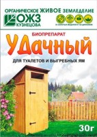 Удачный порошок 30гр. Для туалет и выгр.ям (1/40): Цвет: http://sibsortsemena.ru/catalog/11_sredstva_bytovoy_khimii/sredstva_dlya_vygrebnykh_yam_tualetov/udachnyy_poroshok_30gr_dlya_tualet_i_vygr_yam_1_40/
Биопрепарат для дачных туалетов и выгребных ям. Эффективно разлагает и разжижает органику, устраняет неприятные запахи, безопасен для людей, животных, растений.