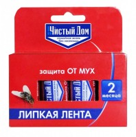 Чистый Дом липкая лента от мух (упак 4шт) (1/40): Цвет: http://sibsortsemena.ru/catalog/11_sredstva_bytovoy_khimii/sredstva_ot_komarov_i_mukh/chistyy_dom_lipkaya_lenta_ot_mukh_upak_4sht_1_40/
    Простое и удобное средство для уничтожения мух в жилых и подсобных помещениях.     Липкий слой не имеет цвета и запаха, не содержит токсичных веществ.     Действует в течение 2 месяцев.