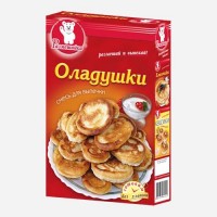 Оладушки 200г: Выпечка на каждый день. Мы старались следовать традициям, поэтому в рецептуре используются свежие яйца и молоко. Для Вашего удобства порции рассчитаны так, чтобы не готовить много про запас. Оладушки приятнее всего есть сразу - с пылу, с жару.