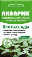 АКВАРИН для Рассады 20гр (1/60шт) БХЗ: Цвет: http://sibsortsemena.ru/catalog/07_udobreniya/vodorastvorimye_udobreniya/akvarin_dlya_rassady_20gr_1_60sht_bkhz/
Удобрение с оптимальным набором макро- и микроэлементов для питания растений через полив и листовые подкормки. Микроэлементы в его составе содержатся в виде сложных органических солей – хелатов. Для растений потребление микроэлементов в такой форме наиболее благоприятно. Они быстрее усваиваются, не закрепляются в почве, что позволяет сократить дозу внесения и обеспечить видимый эффект.  