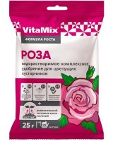 VitaMix-Роза 25гр, комплексное удобрение (1/100шт) (БМ): Цвет: http://sibsortsemena.ru/catalog/07_udobreniya/vodorastvorimye_udobreniya/vitamix_roza_25gr_kompleksnoe_udobrenie_1_100sht_bm/
Комплексное водорастворимое удобрение для всех видов комнатных растений. Используется для корневых и внекорневых подкормок. Формирует устойчивость к опасным заболеваниям декоративных растений, обеспечивает продолжительное цветение, оказывает комплексное воздействие на почву, улучшает ее физические, биологические и протекторные свойства.