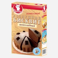 Бисквит воздушный шоколадный  300г: Классический легкий бисквит - нежный, с тонкой корочкой. Мякиш пористый, пушистый. Рекомендуем использовать в качестве основы для торта - разрезать на коржи и смазать кремом. Для приготовления Вам понадобятся 3 яйца и 5 стол.ложек воды. Время выпечки 30 м