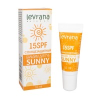 Бальзам для губ солнцезащитный "Sunny" 15 SPF Levrana: Бальзам для губ "Sunny" обладает легкой кремовой текстурой. Он легко наносится и распределяется по губам. В качестве основного УФ-фильтра в бальзаме используется микронизированный оксид цинка, а специально подобранные экстракты помогают защитить тонкую нежную кожу губ от вредного воздействия солнечных лучей.