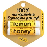 Бальзамы для губ "Lemon & Honey", с пчелиным воском Сделано пчелой, 2 шт.: В набор входят:
Бальзам для губ "Lemon", с пчелиным воском 4,25 гр
Бальзам для губ "Медовый", с пчелиным воском 4,25 гр