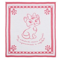 Плед "Милые детишки" (розовый котенок): Цвет: http://opt.skazka16.ru/index.php?productID=2299
Артикул: 1611 Состав: 80% акрил, 20% хлопок. Размер: 90*100 см. Производитель ТМ Лео (Россия).