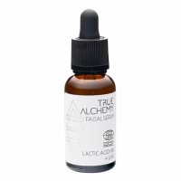 Сыворотка "Lactic Acid 9% + LHA" True Alchemy, 30 мл: Тип кожи:Проблемная кожа
Эффект:Увлажнение / Детокс / Эластичность / Заживление.
В качестве косметического компонента молочная кислота оказывает отшелушивающее, увлажняющее, противовоспалительное и антиоксидантное действие, а также стимулирует синтез коллагена.

Под действием молочной кислоты эпидермис становится тоньше, а дерма утолщается. Роговой слой становится более упругим и эластичным, а на коже разглаживаются мелкие морщины.

Сыворотка:

Оказывает пилинг-эффект, способствует обновлению клеток;
Облегчает проникновение полезных веществ;
Увлажняет;
Снимает воспаления;
Содержит экстракт огурца: антибактериальное, отбеливающее, очищающее действие.
Сыворотка рекомендована для грубой, проблемной кожи, закупоренных пор, увядающей кожи.

Побочные действия: при гиперчувствительности кожи возможны покраснения, шелушения, иные реакции. В случае дискомфорта во время или после использования средства, стоит прекратить применение.
Способ применения:
Используется в качестве отшелушивающего ингредиента (пропорция 1/3) или как самостоятельное средство локально. Нанести на предварительно очищенное лицо, преимущественно на проблемные участки.