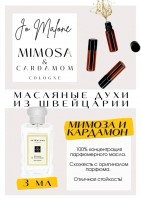 Jo Malone / Mimosa & Cardamom: Цвет: http://get-parfum.ru/products/jo-malone-mimosa-cardamom
Есть в наличии

Джо Малон Мимоза и Кардамон — это аромат для мужчин и женщин.
Основные аккорды: желтые цветы, теплый пряный, пудровый, сладкий, фужерный, цветочный, ванильный, амбровый.
Ноты аромата: Кардамон; Мимоза; Бобы тонка.
Принадлежит к группе восточные цветочные. Мягкий, обволакивающий, пудровый, весенний, свежий. Невероятно женственный и привлекательный. Раскрывается кардамоном и бобами тонка в сочетании нежной, вкусной и акварельной мимозы. Мимозные ноты чуть травянистые и медовые, характерны цитрусовой кислинкой. Переходят в мягкую, сливочную и миндальную базу. Мимоза и кардамон - это нежность, элегантность и притягательность. Целостный и сбалансированный. Взвешенная и аристократичная композиция на все случаи жизни. Mimosa Cardamom Jo Malone подходит для осени и весны.
GET PARFUM - магазин ароматных, высококачественных масляных духов из Швейцарии. Парфюмерные композиции, в которых 100% содержание масел. Без спирта. Стойкость на высшем уровне. Формат мини парфюма удобно брать с собой. Парфюм во флаконе в виде ролика. Минимальный расход. Купить масляные духи известных брендов можно у нас. Переходи в наш магазин и выбирай!Масляные духи, как и распив / отливант - это отличный подарок на Новый год, День Рождения и любой другой праздник. Порадуй любимого человека духами по мотивам популярных брендов в миниатюре.