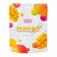 Манго высушённое, без сахара Люблю жизнь , 85г: Бренд: Люблю жизнь, Мьянма
ценность на 100г:
ккал: 342
белки: 3,3
жиры: 0.6
углеводы: 80.9
СОСТАВ: 100 % натуральное спелое манго.
Противопоказания: Индивидуальная непереносимость.
100% натуральное спелое манго! Из лучших сортов манго в Мьянме (бывшая Бирма). Не содержит сахара и консервантов.  
Можно употреблять как готовый продукт, как добавка к мюслям, граноле. Можно есть с йогуртом, с орехами. Это 100% must have для всех любителей этого фрукта!