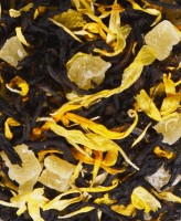 Чай черный "Дыня со сливками" 100 г: Купаж из классических черных индийских чаев с добавлением цукатов и лепестков календулы. Содержит пищевые ароматические масла.