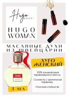 HUGO WOMAN / HUGO BOSS: Цвет: http://get-parfum.ru/products/hugo-woman-hugo-boss
Есть в наличии

Hugo Woman- это аромат для женщин, он принадлежит к группе цветочные фруктовые.
Основные аккорды: фруктовый, цветочный, свежий, акватический, древесный, белые цветы, зеленый, озоновый, пудровый, сладкий.
Верхние ноты Хуго Вумен: Яблоко "Granny Smith", Дыня, Персик, Цикламен, Лист черной смородины, Дубовый мох и Папайя; средние ноты: Водяной гиацинт, Лилия, Жасмин и Корень ириса; базовые ноты: Вирджинский кедр, Сандал, Орхидея, Ваниль, Смолы и Амбра.
В Хьюго Вумен есть всё: и свежесть цитрусов, и радостная сладость, и женственная белоцветочность, и немного кедровой терпкости. раскрытие оказалось невероятно захватывающим - яркая лилия на сильном терпком фоне за который в пирамиде отвечает корень ириса. Затем аромат постепенно затихает и наступает сладость, но не ванильная, ближе к амбре, ароматный сандал, дерево - интересная база которая ощущается продолжительное время.
Духи женские туалетная вода— то, без чего ни один женский образ не будет завершенным. Аромат — самый чувственный и самый харизматичный женский аксессуар, который на 100% отражает характер обладательницы.Парфюм женский GET PARFUM — флакончик твоего любимого запаха: восточные пряности, нотки сладких фруктов, нежное благоухание цветов, пряная ваниль, терпкий лесной орех и много других волшебных ароматов.
Концентрированная нишевая парфюмерная вода в небольших стеклянных флакончиках по 3 мл. Самые популярные мужские и женские ароматы по мотивам известных брендов: Зеленски Ваниль, Готье Сандал, Диор Жадор, Нина Риччи, Феррагамо Мистериоса, Джо Малон Лайм и Мандарин, Манцера Коко Ваниль, Живанши Ангел и Демон, Монталь Уэдмэйзин, Барберри Лондон, Диор Пойзон Гёл, Байредо Супер Кедр, Гучи Энви и другие.
Из всего многообразия вы найдете подходящий вариант: духи сладкие фруктовые, древесные, цветочные, немного терпкие, освежающие, яркие, спокойные и мягко обволакивающие.
Парфюмерия GET PARFUM не содержит спирта. На 100% состоит из концентрированного парфюмерного масла. Масляные духи с минимальным расходом и отличной стойкостью. Это сладкие духи, стойкие духи, которые в полной мере раскрывают свой неповторимый аромат соприкасаясь с телом.
Масляные духи унисекс — хороший подарок женщинам на 8 Марта, мужчинам — на 23 февраля. Мини perfume будет подходящим презентом на день рождения для ценителей изысканных, дорогих ароматов.
