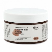 Скраб "Кофейный" с шоколадом, антицеллюлитный 4fresh BEAUTY, 300мл: Цвет: https://4fresh.ru/products/ffbe0056
Антицеллюлитный кофейный скраб с натуральным шоколадом делает кожу невероятно гладкой, подтянутой и красивой. Кофейные частички особого помола отлично отшелушивают ороговевшие клетки кожи, не повреждая ее, ускоряют микроциркуляцию и борются с эффектом апельсиновой корки. Масла какао, кокоса и сои глубоко увлажняют и питают, повышают тонус и упругость. Уникальная взбитая текстура обеспечивает максимально комфортное использование, а волшебный запах кофе и шоколада окунает в атмосферу безмятежности и наслаждения.