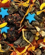 Чай зеленый "Праздник" 100 г: Состав: байховый Ганпаудер, цукаты манго, шафран, рябина, бессмертник, кондитерская посыпка, календула. Содержит пищевые ароматические масла.