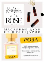 A la Rose / Maison Francis Kurkdjian: Цвет: http://get-parfum.ru/products/a-la-rose-maison-francis-kurkdjian
Есть в наличии

A La Rose- это аромат для женщин, он принадлежит к группе цветочные.
Основные аккорды: розовый, цитрусовый, цветочный, пудровый, фиалковый, древесный, мускусный, свежий пряный.
Верхние ноты: Калабрийский бергамот и Калифорнийский апельсин; средние ноты: Болгарская роза, Грасская роза, Фиалка и Магнолия; базовые ноты: Мускус и Кедр.
Духи Мейсон Франсис Куркджан А Ля Роз строится вокруг нот дамасской розы и абсолюта турецкой розы в сопровождении бархатистой фиалки. Просто свежая майская роза. Ничего более. Однако из многих роз самая носибельная- и в пир, и в мир. Не душит. Верхние ноты представлены освежающим цитрусовым коктейлем из бергамота, апельсина и лимона, а база - характерными древесными оттенками кедра. А Ля Роуз действительно красивый, лёгкий, невесомый.
Духи женские туалетная вода— то, без чего ни один женский образ не будет завершенным. Аромат — самый чувственный и самый харизматичный женский аксессуар, который на 100% отражает характер обладательницы. Парфюм женский GET PARFUM — флакончик твоего любимого запаха: восточные пряности, нотки сладких фруктов, нежное благоухание цветов, пряная ваниль, терпкий лесной орех и много других волшебных ароматов.
Концентрированная нишевая парфюмерная вода в небольших стеклянных флакончиках по 3 мл. Самые популярные мужские и женские ароматы по мотивам известных брендов: Зеленски Ваниль, Готье Сандал, Диор Жадор, Нина Риччи, Феррагамо Мистериоса, Джо Малон Лайм и Мандарин, Манцера Коко Ваниль, Живанши Ангел и Демон, Монталь Уэдмэйзин, Барберри Лондон, Диор Пойзон Гёл, Байредо Супер Кедр, Гучи Энви и другие.
Из всего многообразия вы найдете подходящий вариант: духи сладкие фруктовые, древесные, цветочные, немного терпкие, освежающие, яркие, спокойные и мягко обволакивающие.
Парфюмерия GET PARFUM не содержит спирта. На 100% состоит из концентрированного парфюмерного масла. Масляные духи с минимальным расходом и отличной стойкостью. Это сладкие духи, стойкие духи, которые в полной мере раскрывают свой неповторимый аромат соприкасаясь с телом.
Масляные духи унисекс — хороший подарок женщинам на 8 Марта, мужчинам — на 23 февраля. Мини perfume будет подходящим презентом на день рождения для ценителей изысканных, дорогих ароматов.
"