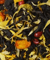 Чай черный "Миледи" 100 г: Купаж из  классических черных индийских чаев с добавлением сублимированных ягод облепихи, розового перца и лепестков календулы.  Содержит пищевые ароматические масла.