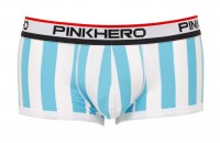 Мужские укороченные боксеры Pink Hero голубые/белые вертикальные полоски PH1212-3: 