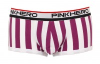 Мужские укороченные боксеры Pink Hero пурпурные/белые вертикальные полоски PH1212-4: 
