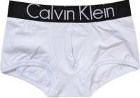 Трусы Calvin Klein белые с черной резинкой Steel A015: 
