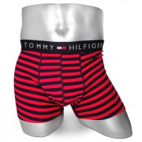 Мужские боксеры Tommy Hilfiger красные в синюю полоску T18: 