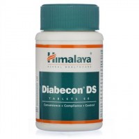 Диабекон ДС (Diabecon DS), 60 таблеток: Действие Диабекон ДС схоже с действием инсулина.

Диабекон ДС увеличивает периферийное потребление глюкозы (увеличивается содержание гликогена в печени и мышцах), восстанавливает В – клетки, повышает уровень С-пептида. Антиоксидантные свойства Диабекон ДСа защищают В-клетки от окислительного напряжения.   Препарат устраняет болезненные симптомы диабета: полиурию, жар, жжение ступней и рук. Симптомы устраняются не сразу после приема, а в течение двух – трех недель. Это связанно с изменением химических процессов в организме, которые вызывают симптомы болезни. То есть, происходит лечение, а не устранение симптомов.   Диабекон ДС естественным образом уменьшает тягу к сладкому, восстанавливает аппетит больного, нормализует функцию печени и почек.   Действие Диабекон ДСа схоже с действием инсулина. Препарат понижает уровень гликанонасыщенного гемоглобина, нормализует микро альбуминурию и модулирует профиль липида. Диабекон ДС сводит к минимуму долгосрочные осложнения вызываемые диабетом.   На ранних стадиях заболевания возможен прием Диабекон ДС как самостоятельного средства против диабета. При постоянном контроле уровня сахара в крови. В случаях, когда болезнь проявлена в тяжелых формах, препарат применяется как вспомогательное средство совместно с основной терапией.   Клинические испытания Диабекон ДС показали, что спустя месяц приема, стабильно проявляются положительные эффекты.   Способ применения и дозировка:   При легких формах диабета принимать две таблетки, два раза в день, за 30 – 40 минут до приема пищи (перед завтраком и обедом).   При тяжелых формах заболевания дозировку можно увеличить ещё на одну – две таблетки.   Данных рекомендаций следует придерживаться, если лечащий врач не дал вам иных предписаний по приему.   Побочные эффекты:  при соблюдении дозировки побочные эффекты отсутствуют. Клинические испытания при высоких дозах препарата выявили, что один человек из 38 испытывает раздражение желудка и зуд. Такие показатели считаются редкими.   Показание к применению:       при сахарном диабете второго типа – (независимый от инсулина);     как дополнительное средство при лечении диабета первого типа;     в качестве монотерапии;     вспомогательное средство к основной терапии.   Состав:   Каждая таблетка Диабекон ДС содержит:       Meshashringi (Gymnemasylvestre)     Pitasara (Pterocarpusmarsupium)     Yashti-madhu (Glycyrrhizaglabra)     Saptarangi (Caseariaesculenta)     Jambu (Syzygium cumini)     Shatavari (Спаржакистистая)     Punarnava (Boerhaavia diffusa)     Mundatika (Sphaeranthus indicus)      Guduchi (Tinospora cordifolia)      Kairata (Swertia chirata Syn. S.chirayita)      Gokshura (Tribulus terrestris)      Bhumyaamlaki (Phyllanthus amarus)      Gumbhari (Gmelina arborea)      Karpasi (Gossypium herbaceum)      Daru haridra (Berberis aristata)      Kumari (АлоэвераСин. A.barbadensis)      Triphala      Guggul (Commiphora wightii)      Shilajeet     etc.