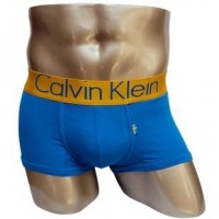 Трусы Calvin Klein голубые с золотой резинкой Швеция A026: 