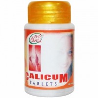 Каликум Шри Ганга Calicum Shri Ganga 100 таб.: Применяется при недостаток кальция в детском и пожилом возрасте, также в период беременности, и при остеопорозе - как профилактическое средство; особенно при сопутствующих симптомах - нарушение сна, нервозность, раздражительность, ослабление памяти и повышение артериального давления.

Каликум, это кальций в прекрасно усваивающейся форме. Препарат поможет востановить необходимый уровень кальция в организме. Кальций необходим для здоровья волос, ногтей и зубов. Прочность костей зависит от кальция, поэтому препарат рекомендуется людям пожилого возраста. Каликум полезен женщинам в период кормления грудью и во время беременности. Препарат содержит: Амла - богатеший натуральный источник витамина С Пепел красного коралла (Правала Бхасма) - пепел очищается и обрабатывается специальным образом.  Правала Бхасма балансирует Капха и Питта доша. Рекомендуется женщинам и детям при недостатке кальция в организме.  Пепел морских раковин (Шанкха Бхасма) - обработанный специальным образом и очищенный.  Рекомендуется при головных болях, жжении в теле, при повышенной кислотности, язве желудка и двенадцатипёрстной кишки, увеличении печени и селезёнки, при кальциевой недостаточности, выпадении зубов, волос. Гипс (Годанти) - жаропонижающее и болеутоляющее средство.  Применяется при мигрени, головной боли, бронхиальной астме и кашле. Пепел Яичной скорлупы (Куккундант) - скорлупа очищенна и специальным образом обработанная. Рекомендуется при недостатке кальция, рахите, в ряде психических расстройств, при лечении некоторых видов паразитов, в частности лямблиоз, токсоплазмоз. Применение 1-2  таблетки три раза в день до еды Противопоказания: не имеет Побочные действия: не обнаруженны