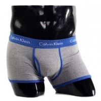 Трусы Calvin Klein 365 серые с синей резинкой A043: 