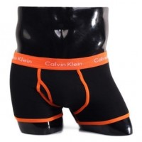 Трусы Calvin Klein 365 черные с оранжевой резинкой A045: 