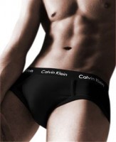 Брифы Calvin Klein 365 черные с черной резинкой A083: 