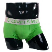 Трусы Calvin Klein зеленые с серебряной резинкой Steel A007: 