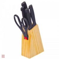 Набор ножей 5 предметов на деревянной подставке: Цвет: http://alfa812.ru/products/nabor-nozhej-5-predmetov-na-derevyannoj-podstavke
Кухонный набор из 4 ножей с лезвиями из нержавеющей стали и ножниц. Удобны в применении, неприхотливы в уходе. Предметы можно разместить в деревянной подставке. ножи кух. 7,5см,11,5см,12см,14см ножницы