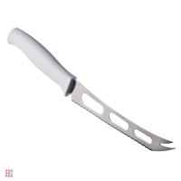 Нож для сыра 15 см,Tramontina белая ручка: Цвет: http://alfa812.ru/products/nozh-dlya-syra-15-smtramontina-belaya-ruchka
Нож для сыра имеет уникальное лезвие. Специальные отверстия исключают прилипание молочного продукта, а пилообразная режущая кромка позволяет идеально нарезать сыры средней твердости. Теперь вы сможете делать красивую нарезку для сервировки стола. Кусочки получаются тонкими, ровными и аккуратными. 6 причин купить ножи для сыра: • зубчики обеспечивают хорошее сцепление с продуктом, не соскальзывают • делают точные надрезы — сырная масса не ломается, не крошится • отверстия в лезвии — чтобы ломтики не прилипали • нержавеющая сталь не тускнеет, не подвергается коррозии • не абсорбируют запахи пищи, 100% гигиеничный материал • вилка на кончике — для аккуратной подачи сырных ломтиков. ТЕХНИЧЕСКИЕ ХАРАКТЕРИСТИКИ Материал лезвия нержавеющая сталь Цвет рукоятки Белый Длина ножа 28 см Длина лезвия 15 см Материал рукоятки полипропилен