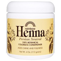 Бесцветный кондиционер для блеска и объема: https://ru.iherb.com/pr/Rainbow-Research-Henna-Colorless-Conditioner-Neutral-4-oz-113-g/11771
Хна Rainbow Henna окрашивает каждый волосяной стержень. Выравнивает и закрывает волосяной сосочек, что позволяет добиться большего блеска. Текстурирует волосы и придает им объем. При смешивании дает натуральный цвет. Оттенок вымывается постепенно. Цвет держится 4-6 недели.

Хна служит альтернативой химическим краскам для волос, которые оказывают отрицательное влияние на здоровье волос. Хна производится из мелкого кустарника Lawsonia, который произрастает на Ближнем Востоке, в Западной Азии и Северной Америке. Листья растения высушиваются и затем размалываются в мелкий порошок. Rainbow отбирает только самый качественный порошок.