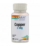 Медь: https://ru.iherb.com/pr/Solaray-Copper-2-mg-100-VegCaps/70102
Медь — важный элемент нескольких ферментов, которые отвечают за выработку энергии, работу иммунной системы, формирование красных кровяных телец и поддержание соединительной ткани. В этом продукте минералы вступают в реакцию с аспарагиновой кислотой, концентратом из цельного риса, лимонной кислотой и глицином. В результате образуется хелатный комплекс с более высокой усвояемостью. При длительном приеме данного продукта необходимо помнить о потребности в других минералах, особенно в цинке и железе.