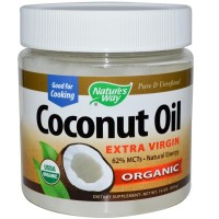 Кокосовое масло: http://ru.iherb.com/Nature-s-Way-Organic-Coconut-Oil-16-oz-454-g/4567

Применение и воздействие кокосового масла на тело: 
- регенерирует, смягчает, успокаивает и увлажняет кожу; 
- делает кожу упругой и снимает раздражения; 
- отлично подходит для снятия макияжа, одновременно питает, увлажняет и восстанавливает кожу; 
- заживляет раны, трещины и ожоги (солнечные и бытовые), имеет антисептическое действие; 
- отличное средство для загара; 
- защита от обветривания зимой и летом; 
- используется для массажа; 
- отличное средство после маникюра и педикюра; 
- снимает раздражения и успокаивает после депиляции, бритья и пилинга; 
- предотвращает образование растяжек у беременных.

Применение и воздействие кокосового масла на волосы: 
- рекомендуется как средство для поддержания волос в здоровом виде; 
- увлажняет, питает и делает волосы более блестящими по всей длинне; 
- регенерирует волосы после завивки, покраски, укладки плойкой или феном; 
- укрепляет волосяную луковицу, делая ее сильнее препятствует выпадению волос; 
- помогает в борьбе с секущимися кончиками. 
Способы нанесения масла на волосы можно использовать разные. Можно нанести масло на волосы от середины и до кончиков, надеть полиэтиленовую шапочку и остывать так на ночь. Утром хорошо промыть волосы с шампунем. Волосы после такой маски становятся как после ламинирования. Так же масло можно покрыть волосы от корней и до кончиков, надеть шапочку, продержать 40-60 минут и хорошо смыть, особенно у корней. 

Так же масло можно использовать в пищу - жарить блинчики, добавлять в выпечку и т.п.