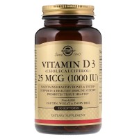 Витамин D3: https://ru.iherb.com/pr/Solgar-Vitamin-D3-Cholecalciferol-1000-IU-250-Softgels/9815
Витамин D — жирорастворимый витамин, необходимый для усвоения кальция, поддерживающего здоровье костей и зубов. Кроме того, витамин D способствует укреплению иммунитета и нормализации нервно-мышечной функции. Витамин D3, содержащийся в данном продукте, по форме аналогичен витамину D3, который выделяется в коже при воздействии солнечного света. По мере старения организм усваивает этот важный компонент менее эффективно. В данном препарате используется высококачественный жир из печени глубоководных холодолюбивых рыб. Жир проходит молекулярную очистку для удаления вредных веществ. Эта формула выполнена в виде наполненных жидкостью мягких таблеток для оптимального усвоения и растворения.