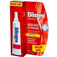 Медицинская мазь для губ: http://ru.iherb.com/Blistex-Medicated-Lip-Ointment-35-oz-10-g/44052

Система усиленного увлажнения в этой уникальной формуле обеспечивает проникающее лечение, облегчая герпес и тяжелую стадию сухости губ.
Мазь для губ Blistex содержит четыре лекарственных препарата, которые помогают облегчить боль, зуд и дискомфорт от язв и волдырей.
Увлажняющая и обезболивающая основа мази для губ Blistex увлажняет и размягчает клетки губ, смягчая трещины и тяжелую стадию сухости. Мазь для губ Blistex очень эффективна, она клинически проверена на усиленное увлажнение, исцеляя сухость и потрескавшиеся участки губ, а также улучшая общее состояние губ.
Профессиональные косметологи также используют ее, чтобы разгладить текстуру губ перед нанесением цвета. Чтобы использовать в качестве основы для губ, перед нанесением цвета необходимо обильно смазать губы, подождать пять минут, а затем удалить избыток.
Применение
Для временного облегчения боли и зуда, связанных с досаждающим раздражением губ
Временная защита и облегчение ороговевших и потрескавшихся губ
Временная защита и облегчение боли и зуда, связанных с герпесом