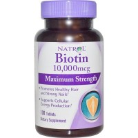 Биотин: http://ru.iherb.com/Natrol-Biotin-Maximum-Strength-10-000-mcg-100-Tablets/25842

Биотин – это вещество, которое улучшает состояние кожи, ногтей и волос. Биотин содержит водорастворимую форму витамина группы B, при помощи которого организм быстрее перерабатывает белки, жиры и углеводы в энергию, которая так необходима для нормальной жизнедеятельности.

Особенно большое значение имеет витамин B для кожи. Он выполняет защитную функцию, оберегая кожу от вредных воздействий окружающей среды, предотвращает появление себорейного дерматита, препятствует пересушиванию кожи.

Еще одним компонентом биотина является сера. Это вещество после определенной химической реакции превращается в структурирующий компонент коллагена. Таким образом, биотин не только помогает поддерживать кожу здоровой. Он также укрепляет волосы, а ногти делает более прозрачными и эластичными.

Препараты биотина назначаются при повреждениях волос (ломкость, сухость, седина, секущиеся, слишком жирные или слишком сухие волосы). Также эти препараты показаны при заболеваниях кожи (шелушение и сухость, дерматит, жирная себорея, перхоть) и ногтей (медленный рост, ломкость, расслаивание, нарушение структуры ногтей).