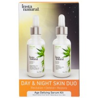 Набор из дневного и ночного средства для лица: https://ru.iherb.com/pr/InstaNatural-Day-Night-Skin-Duo-Age-Defying-Serum-Kit-2-Bottles-1-oz-30-ml-Each/76223
В комплекте:

Сыворотка с витамином C - 1 унц. / 30 мл

Сыворотка с ретинолом - 1 унц. / 30 мл

Витамин C считается одним из лучших средств для борьбы с возрастными изменениями, витамин C и ретинол эффективно борются с тусклостью кожи, защищают кожу от воздействия агрессивных факторов внешней среды, сглаживают морщины и складки.

Наш набор антивозрастных сывороток, обогащенных растительными экстрактами, делает ежедневный уход за кожей более эффективным.