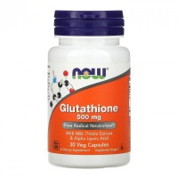 Глутатион: https://ru.iherb.com/pr/Now-Foods-Glutathione-500-mg-30-Veg-Capsules/78094
Глутатион представляет собой небольшую пептидную молекулу, состоящую из трех аминокислот: цистеина, глутаминовой кислоты и глицина. Он производится в каждой клетке тела, особенно высокий уровень производства — в печени. Глутатион крайне важен для нормальной работы иммунной системы и необходим для процессов детоксикации. Он также играет важную роль в системе защиты организма от окислительного стресса путем прямой нейтрализации свободных радикалов, а также за счет поддержания активности витаминов С и Е. Экстракт расторопши и альфа-липоевая кислота включены в качестве дополнительных ингредиентов.