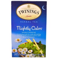 Травяной чай без кофеина: https://ru.iherb.com/pr/Twinings-Herbal-Tea-Nightly-Calm-Naturally-Caffeine-Free-20-Tea-Bags-1-02-oz-29g/41730
Тщательно подобранная смесь трав с ромашкой, мятой и легкой ноткой лемонграсса создает расслабляющий чай с теплым, манящим ароматом и приятным мягким вкусом.