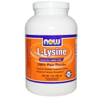 L-лизин: http://ru.iherb.com/Now-Foods-L-Lysine-Powder-1-lb-454-g/653#p=1&oos=1&disc=0&lc=ru-RU&w=%D0%BB%D0%B8%D0%B7%D0%B8%D0%BD&rc=1039&sr=null&ic=2

L-Лизин является незаменимой аминокислотой, что означает, что она не может вырабатываться организмом и должна быть получена через специальный рацион или добавки. Лизин является необходимым компонентом для производства всех типов белка в организме, в том числе гормонов, ферментов и антител, а также карнитина и коллагена, которые являются структурными типами белка, участвующего в формировании соединительной ткани, таких как кожа, сухожилия и кости. L-лизин также играет важную роль в абсорбции кальция. Некоторые данные свидетельствуют о том, что добавки с L-лизином могут помочь поддерживать здоровую иммунную систему, а также надлежащую работу сердечно-сосудистой системы.