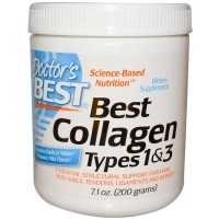 Коллаген: http://www.iherb.com/Doctor-s-Best-Best-Collagen-Types-1-3-7-1-oz-200-g/19109

Коллаген является основным структурным белком в соединительной ткани и одним из наиболее распространенных белков в организме человека. Он отвечает за поддержание прочности и гибкости костей, суставов, кожи, сухожилий, связок, волос, ногтей, кровеносных сосудов и глаз, а также других тканей по всему телу.

Best Collagen, Types 1 & 3 содержит чистый белок коллаген, обеспечивает основными строительными компонентами для роста и поддержания здоровых тканей. Принимается в качестве добавки, этот продукт обеспечивает организм строительным материалом, необходимым для поддержки прочности и целостности основных структур. Best Collagen, Types 1 & 3 ферментативно гидролизуют до компонент аминокислот с низкой молекулярной массой для оптимальной абсорбции и использования организмом.